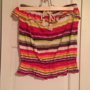 Striped strapless top